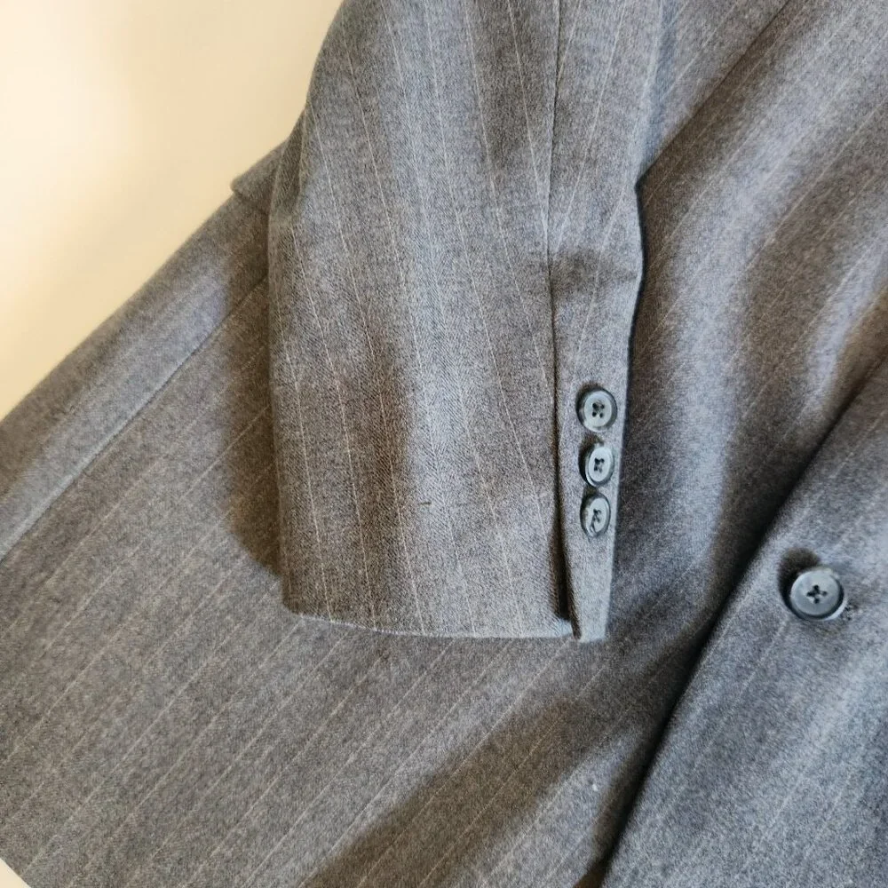Givenchy Gentleman for Chequers Vintage‎ Blazer Suit Jacket Gray Pinstriped 42R
